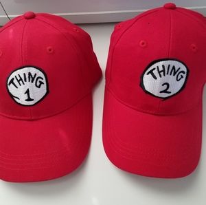 S O L D ! Dr. Seuss Thing 1 & Thing 2 Yth Red Caps